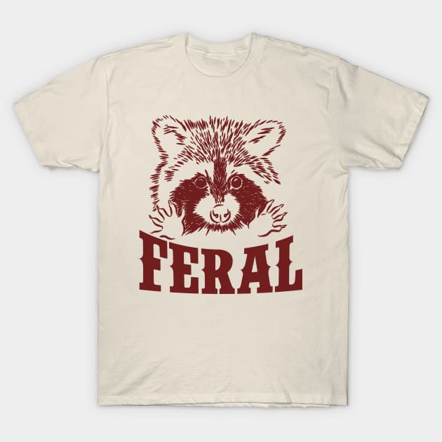 Feral raccoon shirt, funny raccoon meme, Vintage Cartoon T Shirt, Aesthetic Tee, Unisex T-Shirt by Justin green